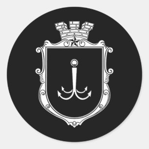 Odesa Odessa Wapen Oekraïne Vlag Ukr  Ronde Sticker