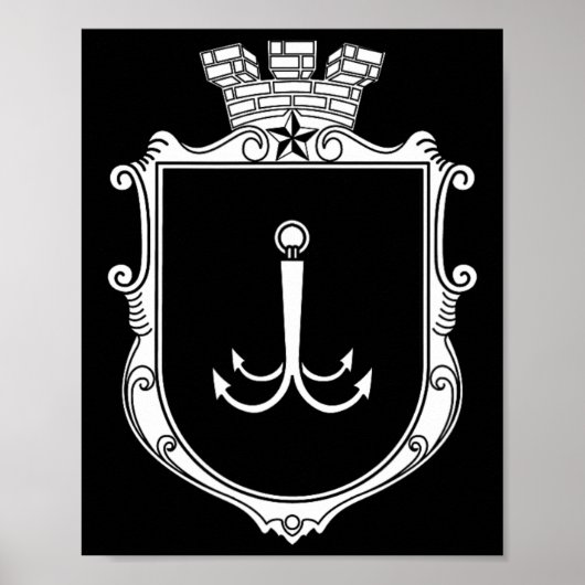Odesa Odessa Wapen van Oekraïne Vlag Ukr  Poster (Voorkant)
