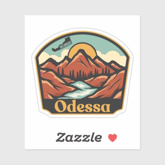 Odessa, Delaware Sticker (Vel)