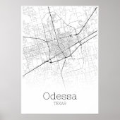 Odessa Map - Texas - City Map Poster (Voorkant)