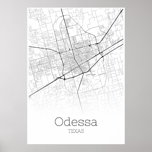 Odessa Map - Texas - City Map Poster (Voorkant)