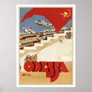 Odessa, Odesa, Oekraïne - Vintage Travel Art Poster