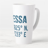 Odessa Oekraïne Latitude & Lengtegraad Verhard Latte Mok (Rechterhoek)