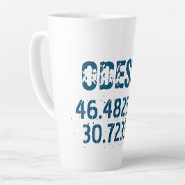 Odessa Oekraïne Latitude & Lengtegraad Verhard Latte Mok