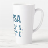 Odessa Oekraïne Latitude & Lengtegraad Verhard Latte Mok (Rechts)