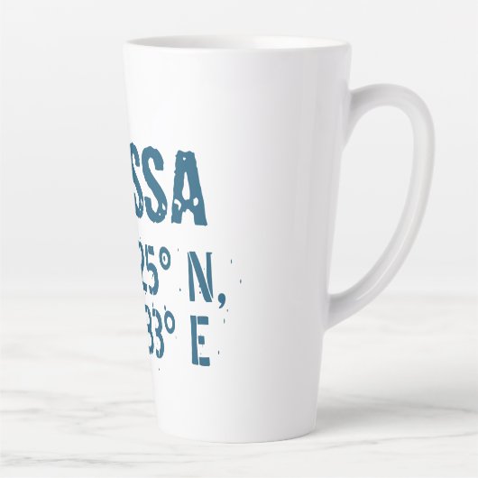 Odessa Oekraïne Latitude & Lengtegraad Verhard Latte Mok (Rechts)