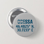 Odessa Oekraïne Latitude & Lengtegraad Verhard Ronde Button 5,7 Cm (Voorkant /achterkant)