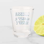 Odessa Oekraïne Latitude & Lengtegraad Verhard Shot Glas (Achterkant)