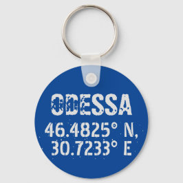 Odessa Oekraïne Latitude & Lengtegraad Verhard Sleutelhanger