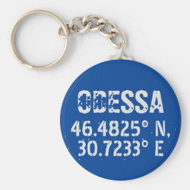 Odessa Oekraïne Latitude & Lengtegraad Verhard Sleutelhanger