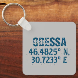 Odessa Oekraïne Latitude & Lengtegraad Verhard Sleutelhanger