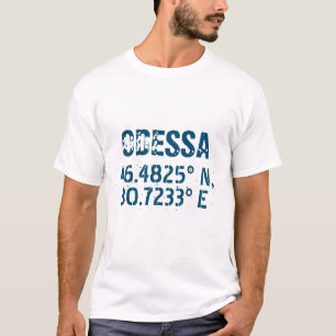 Odessa Oekraïne Latitude & Lengtegraad Verhard T-shirt