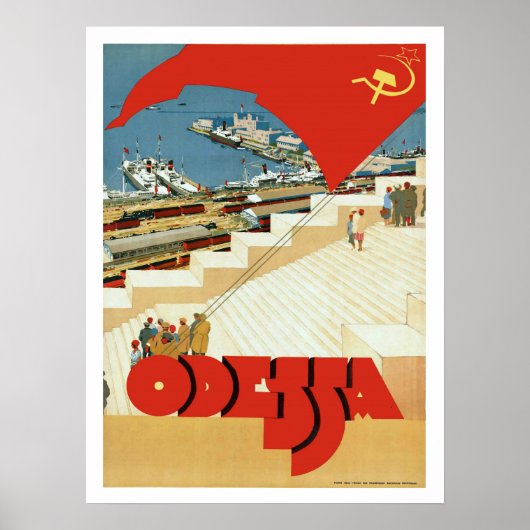 Odessa, Sovjet-Unie, oud poster reizen (Voorkant)