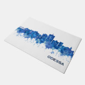 Odessa Texas Skyline Blue Deurmat (Schuin)