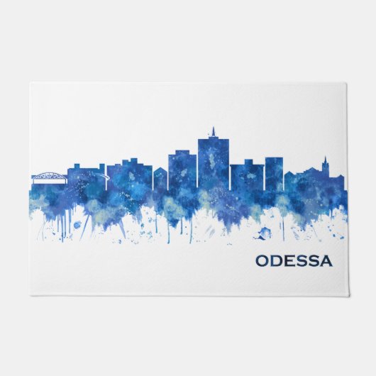 Odessa Texas Skyline Blue Deurmat (Voorkant)