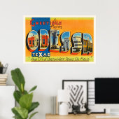 Odessa Texas TX Old Vintage Travel Souvenir Poster (Thuiskantoor)