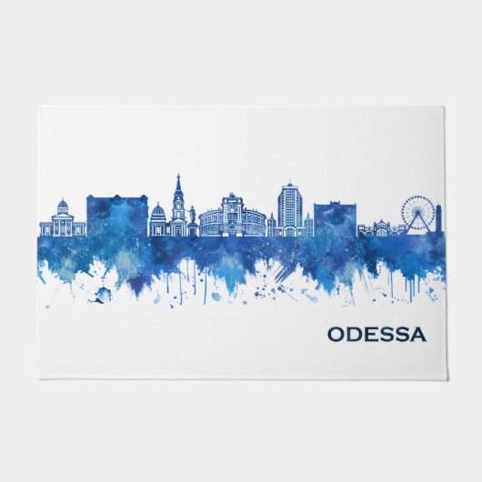 Odessa Ukraine Skyline Blue Deurmat (Voorkant)