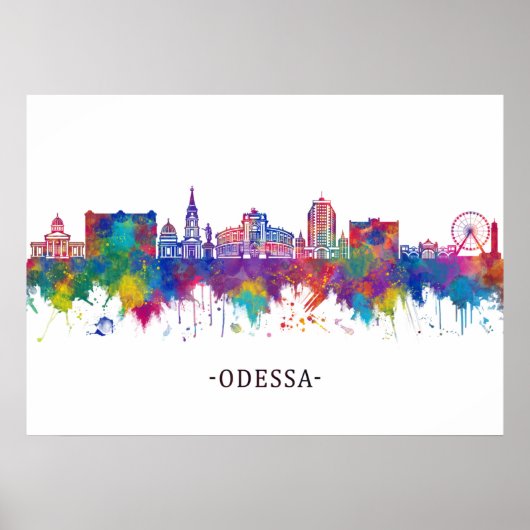 Odessa Ukraine Skyline Poster (Voorkant)