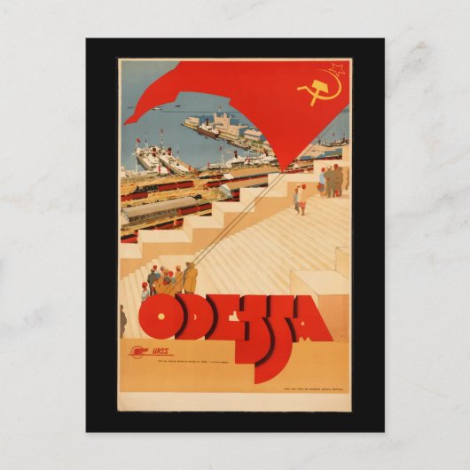  Odessa Ukraine Travel Poster Briefkaart (Voorkant)