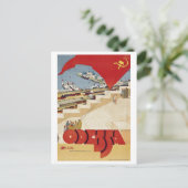 Odessa USSR Vintage Travel Poster Briefkaart (Staand voorkant)