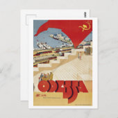 Odessa USSR Vintage Travel Poster Briefkaart (Voorkant / Achterkant)
