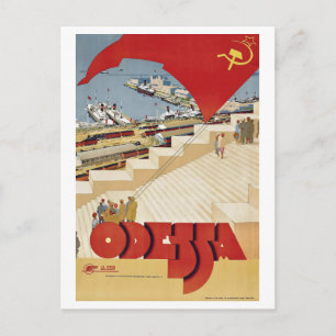 Odessa USSR Vintage Travel Poster Briefkaart