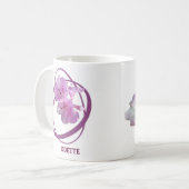 Odette naam monogram roze floral art Koffiemok (Voorkant links)