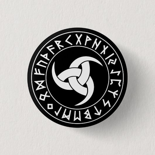 Odhroerir Rune Shield Ronde Button 3,2 Cm (Voorkant)