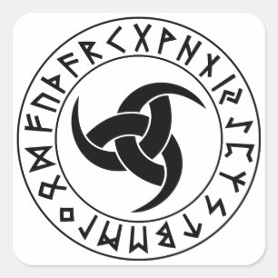 Odhroerir Rune Shield Vierkante Sticker