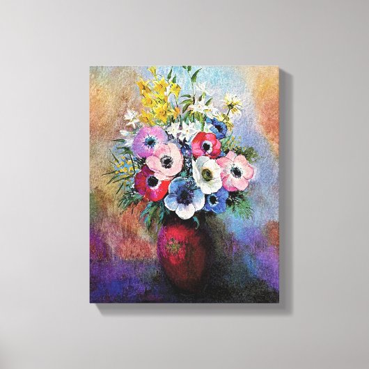 Odilon Redon Anemones - Kunstsymboliek Canvas Afdruk (Voorkant)