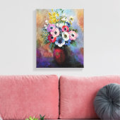 Odilon Redon Anemones - Kunstsymboliek Canvas Afdruk (Insitu (Woonkamer))