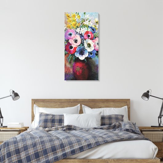 Odilon Redon Anemones - Kunstsymboliek Canvas Afdruk (Insitu (Slaapkamer))