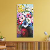 Odilon Redon Anemones - Kunstsymboliek Canvas Afdruk (Insitu (Woonkamer))