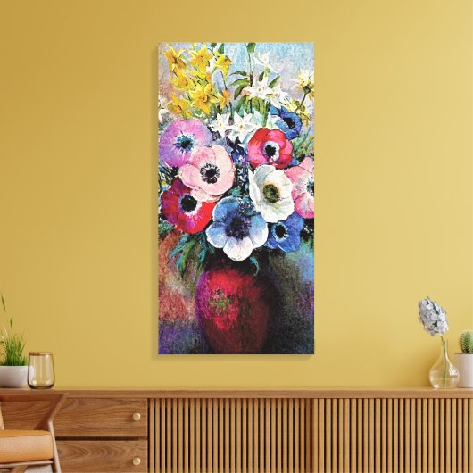 Odilon Redon Anemones - Kunstsymboliek Canvas Afdruk (Insitu (Woonkamer))