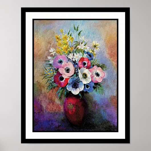 Odilon Redon Anemones - Kunstsymboliek Poster (Voorkant)