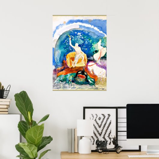 Odilon Redon - Apollo Riding een Groene Monster Poster (Thuiskantoor)