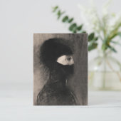 Odilon Redon. Armor. Donkere vrouw gezicht. symbol Briefkaart (Staand voorkant)