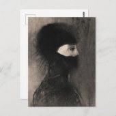 Odilon Redon. Armor. Donkere vrouw gezicht. symbol Briefkaart (Voorkant / Achterkant)