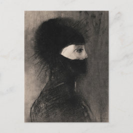 Odilon Redon. Armor. Donkere vrouw gezicht. symbol Briefkaart