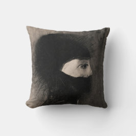Odilon Redon. Armor. Donkere vrouw gezicht. symbol Kussen