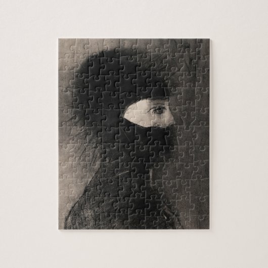 Odilon Redon. Armor. Donkere vrouw gezicht. symbol Legpuzzel (Verticaal)