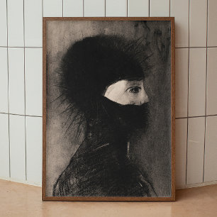 Odilon Redon. Armor. Donkere vrouw gezicht. symbol Poster