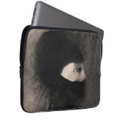 Odilon Redon Armor. Donkere vrouw gezicht Symbolie Laptop Sleeve (Voorkant Rechts)