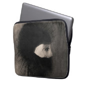 Odilon Redon Armor. Donkere vrouw gezicht Symbolie Laptop Sleeve (Voorkant Links)