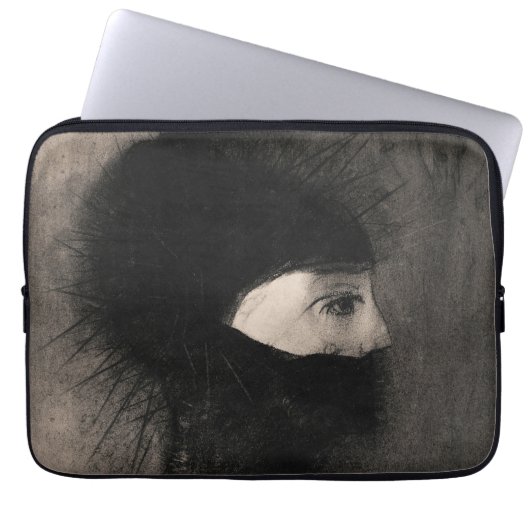 Odilon Redon Armor. Donkere vrouw gezicht Symbolie Laptop Sleeve (Voorkant)