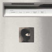 Odilon Redon Armor. Donkere vrouw gezicht Symbolie Magneet (Insitu (Vaatwasser))