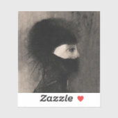 Odilon Redon Armor. Donkere vrouw gezicht symbolie Sticker (Vel)
