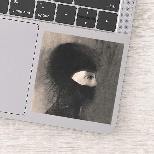 Odilon Redon Armor. Donkere vrouw gezicht symbolie Sticker (Detail)