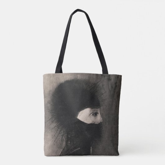 Odilon Redon Armor. Donkere vrouw gezicht Symbolie Tote Bag (Achterkant)