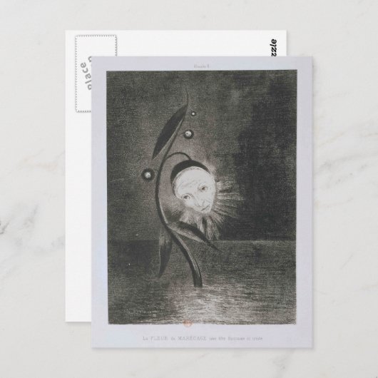 Odilon Redon - Bloem van het moeras, een mens met  Briefkaart (Voorkant / Achterkant)
